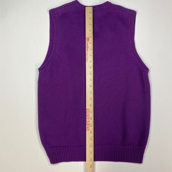 Ralph Lauren Golf Purple V Neck Knit Sweater Vest Cotton Men's M - Picture 8 of 9